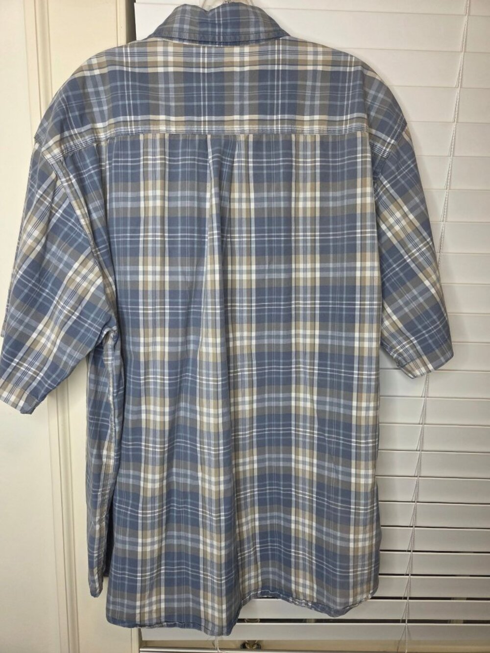 Carhartt Mens Plaid SS Plaid Shirt Button-Up Cotton Blue/Beige Grandpacore cabin - Picture 4 of 7